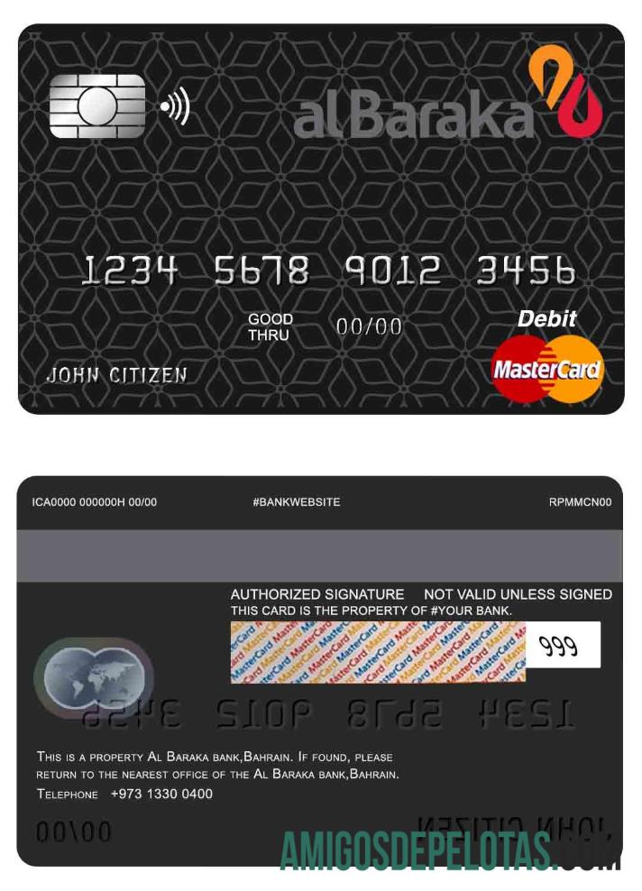 Bahrain Al Baraka Bank Mastercard exemplo